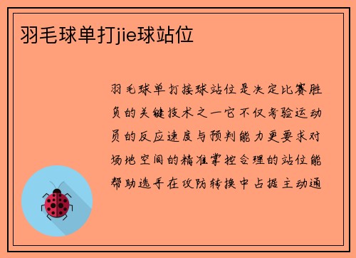 羽毛球单打jie球站位